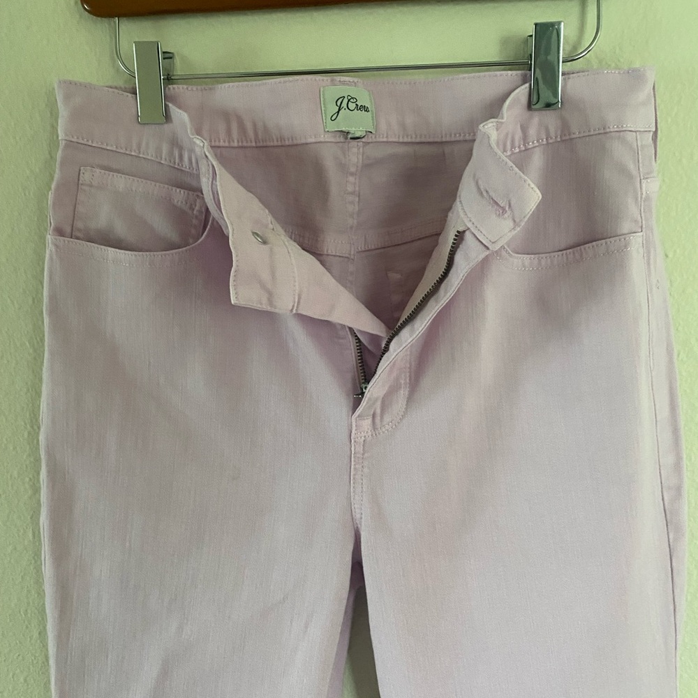 J. Crew Women’s 9”Billie Demi Boot Crop Denim Pants in Light Pink Size 28/6 - Picture 10 of 16